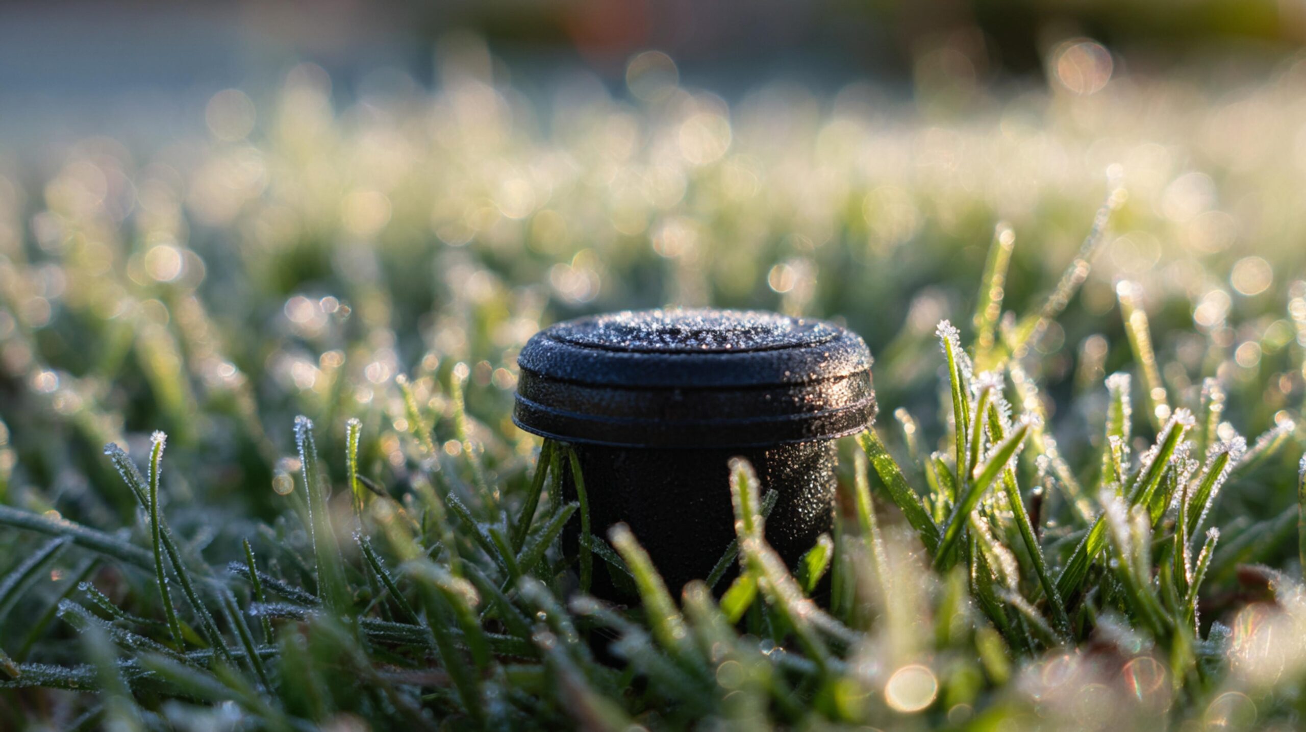 Sprinkler system exposed to freezing winter conditions in Maple Ridge
